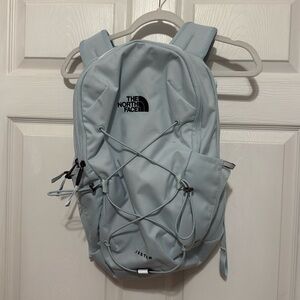 Light blue North Face backpack